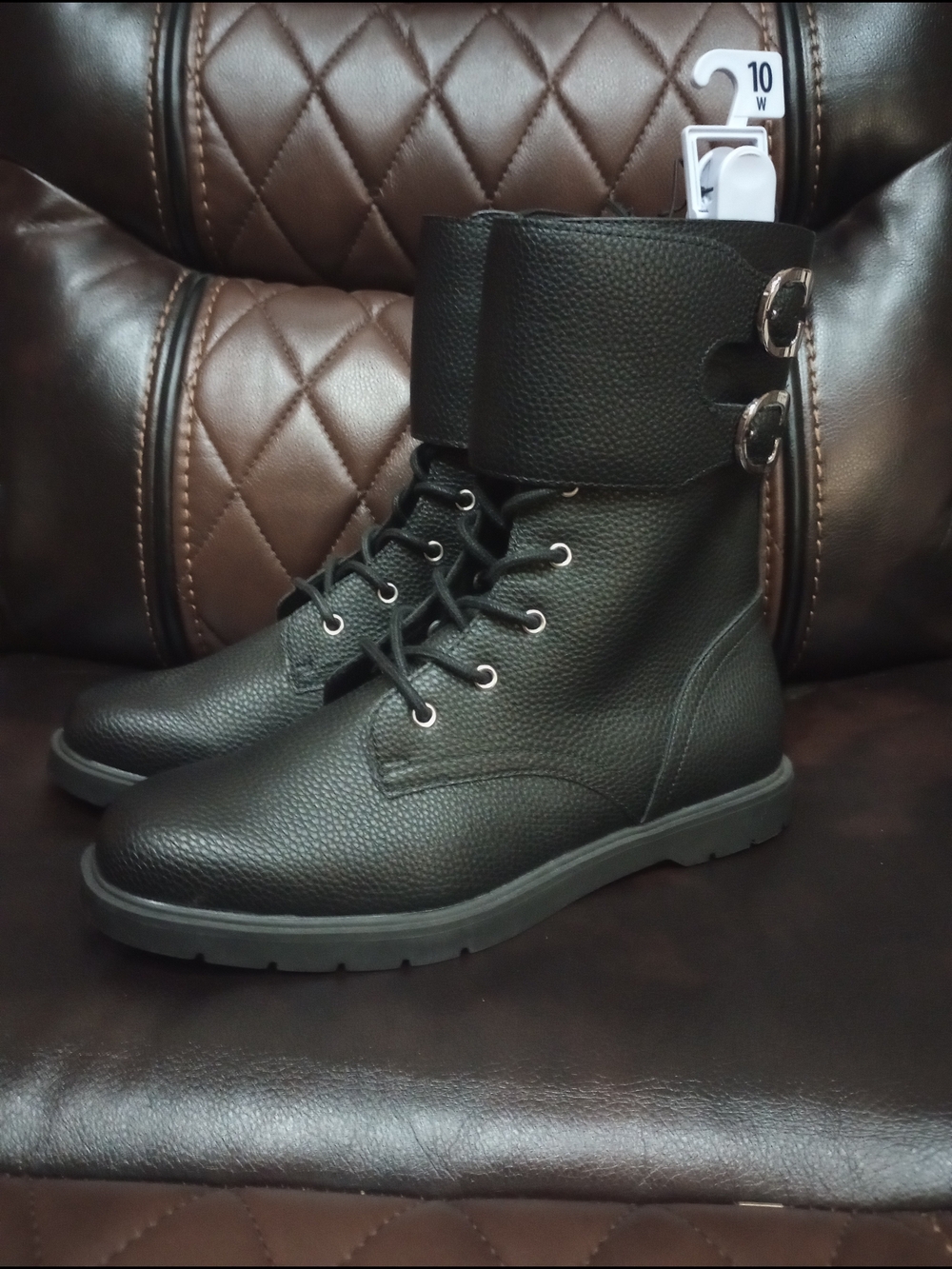 Women's Black Lace-Up Tactical Boots